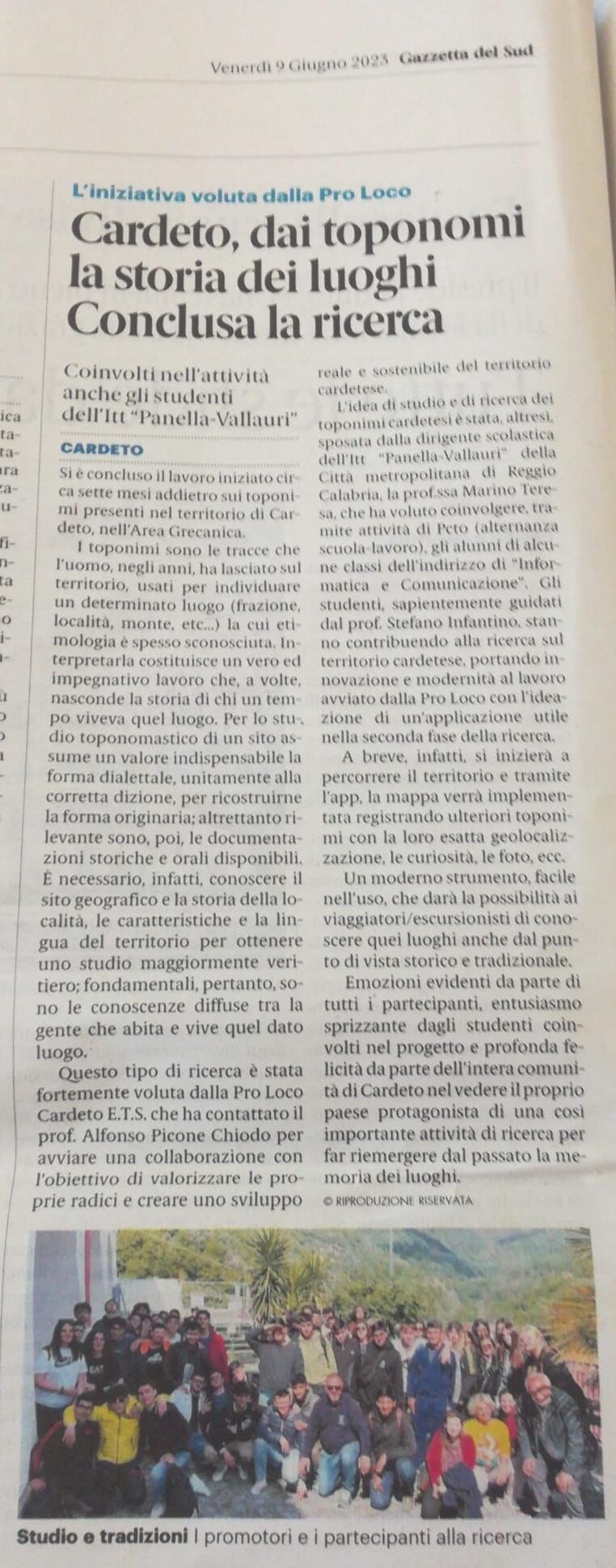 Articolo Gazzetta del Sud